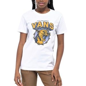 Vans Off the Wall Rawr Cat White T-Shirt - Medium